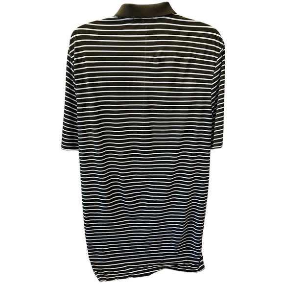 RLX Ralph Lauren Black Striped Performance Wear Short Sleeve Polo, Size L - Picture 2 of 6